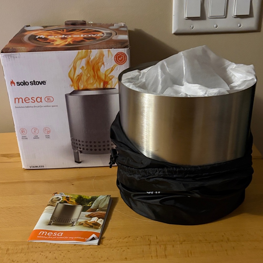 Solo Mesa XL Stainless Steel Fire Pit with Box